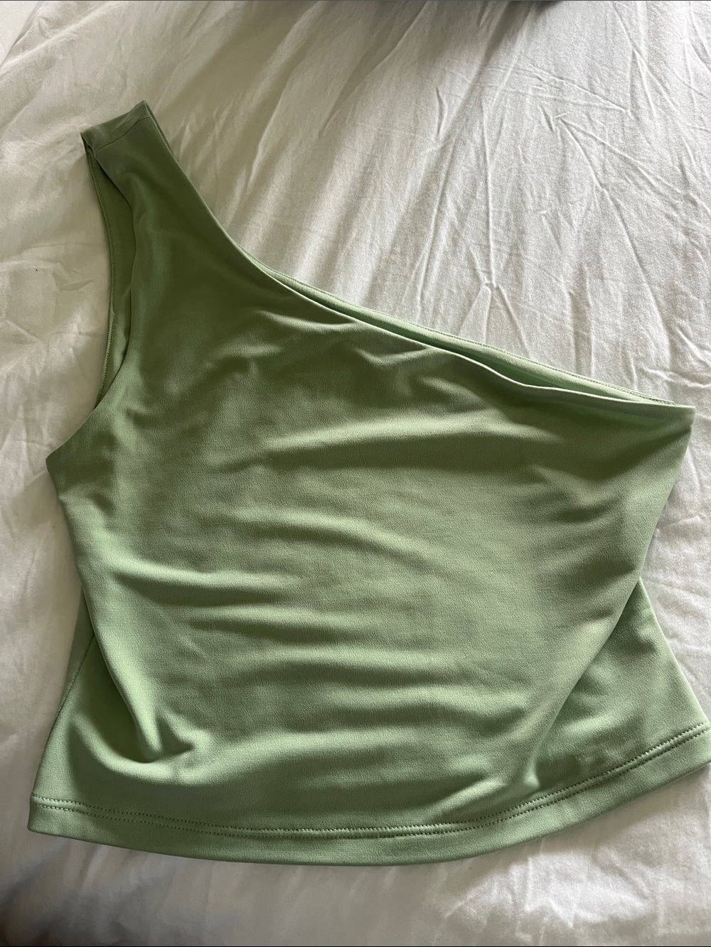 Women’s One-Shoulder Tank Top - Sage Green